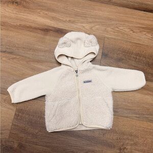 Columbia Cream Sherpa Baby Jacket with Bear Ear Hood